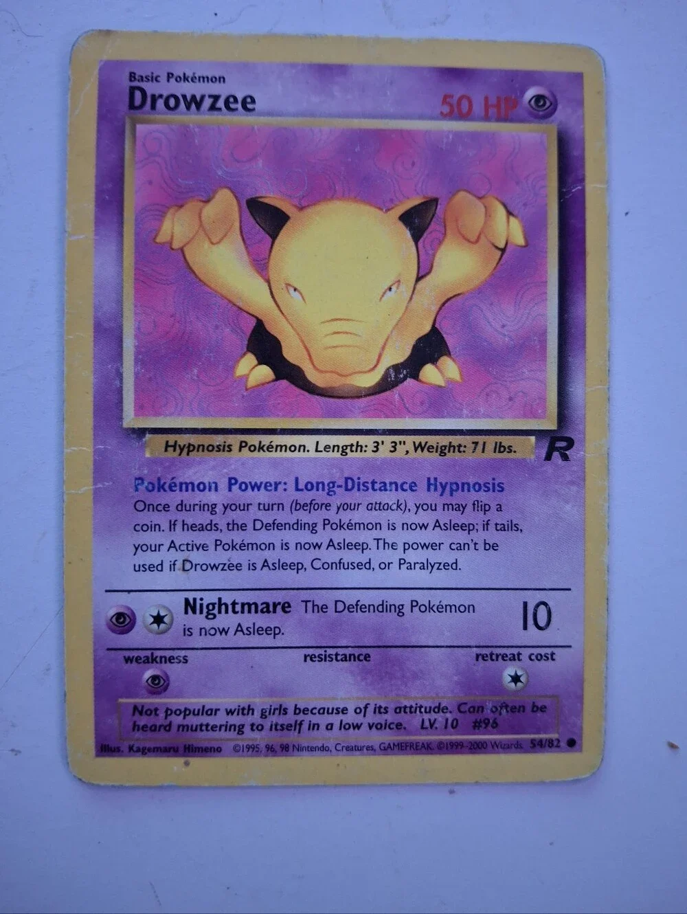 Pokémon Card TCG Drowzee Team Rocket 54/82 Regular Unlimited Common
